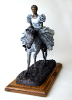 Andalusian Spanish lady bronze sculpture